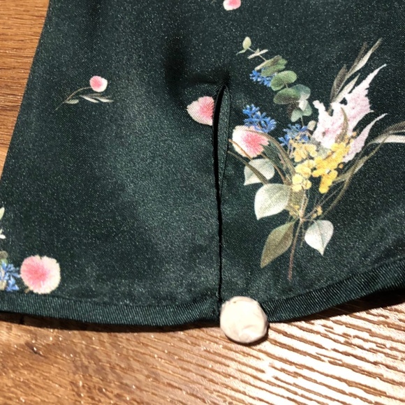 NWT $209 TED BAKER GREEN FLORAL ALEEXX WRAP BLOUSE TOP TB SZ 2 US 4-6 S M - Picture 10 of 12